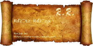 Rátz Róza névjegykártya