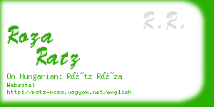 roza ratz business card